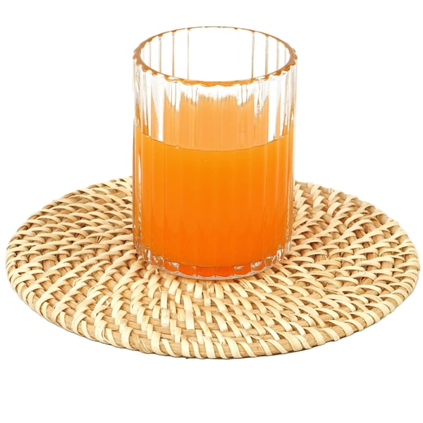 Vintiquewise Decorative Round 15'' Natural Woven Handmade Rattan Placemats, PK 4 QI004239-15 - main
